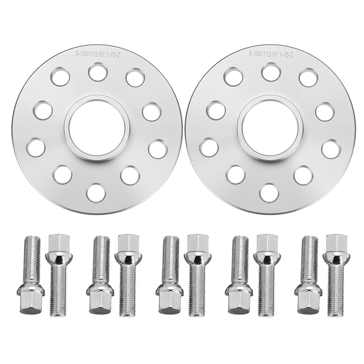 2x-Alloy-Hubcentric-Wheel-Spacer-Shims-5x100112-571-15mm-Bolt-For-VW-Volkswagen-1512406