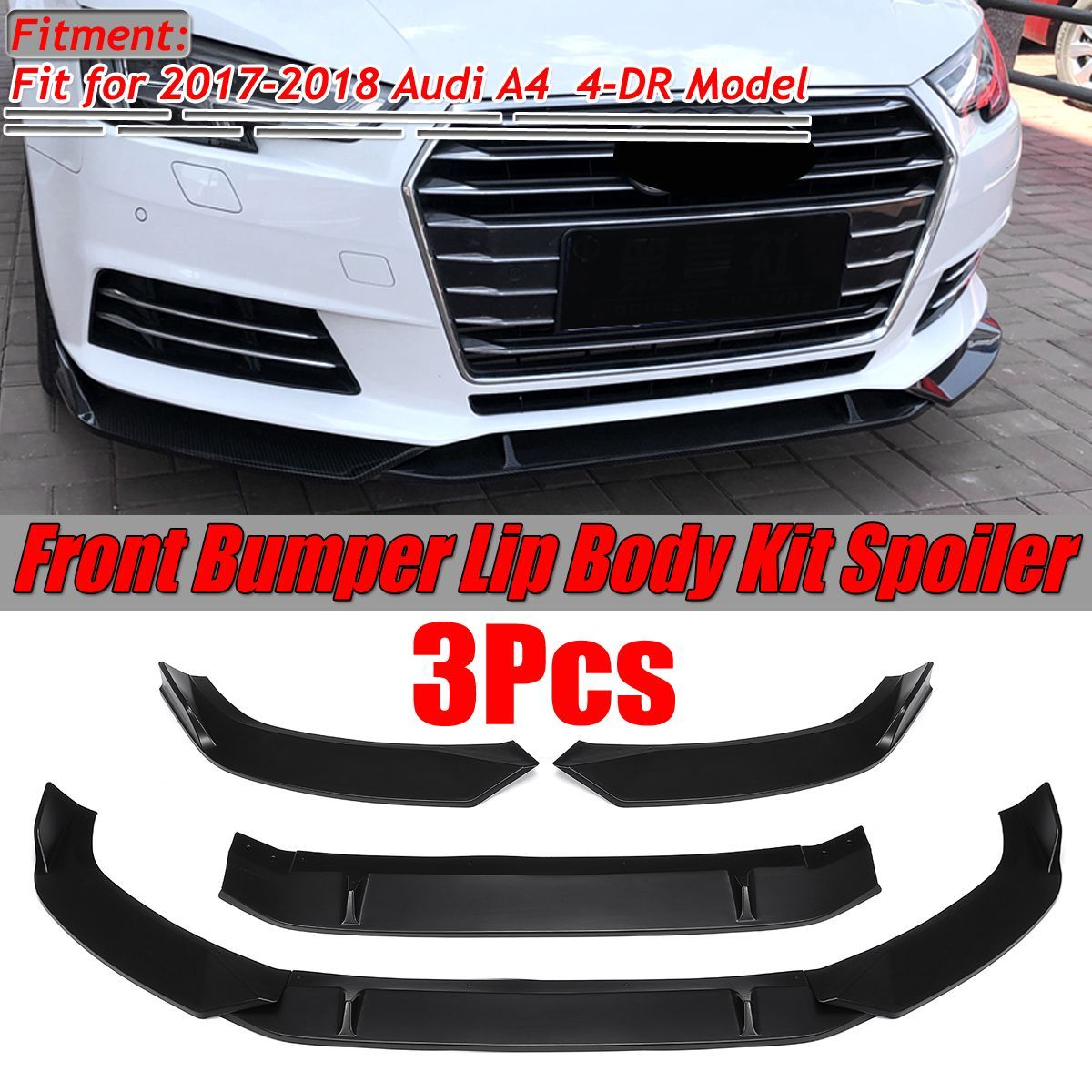 3PCS-Matte-Black-Front-Bumper-Lip-Spoiler-Cover-Trim-Set-for-Audi-A4--4-Door-Model-2017-2018-1664105
