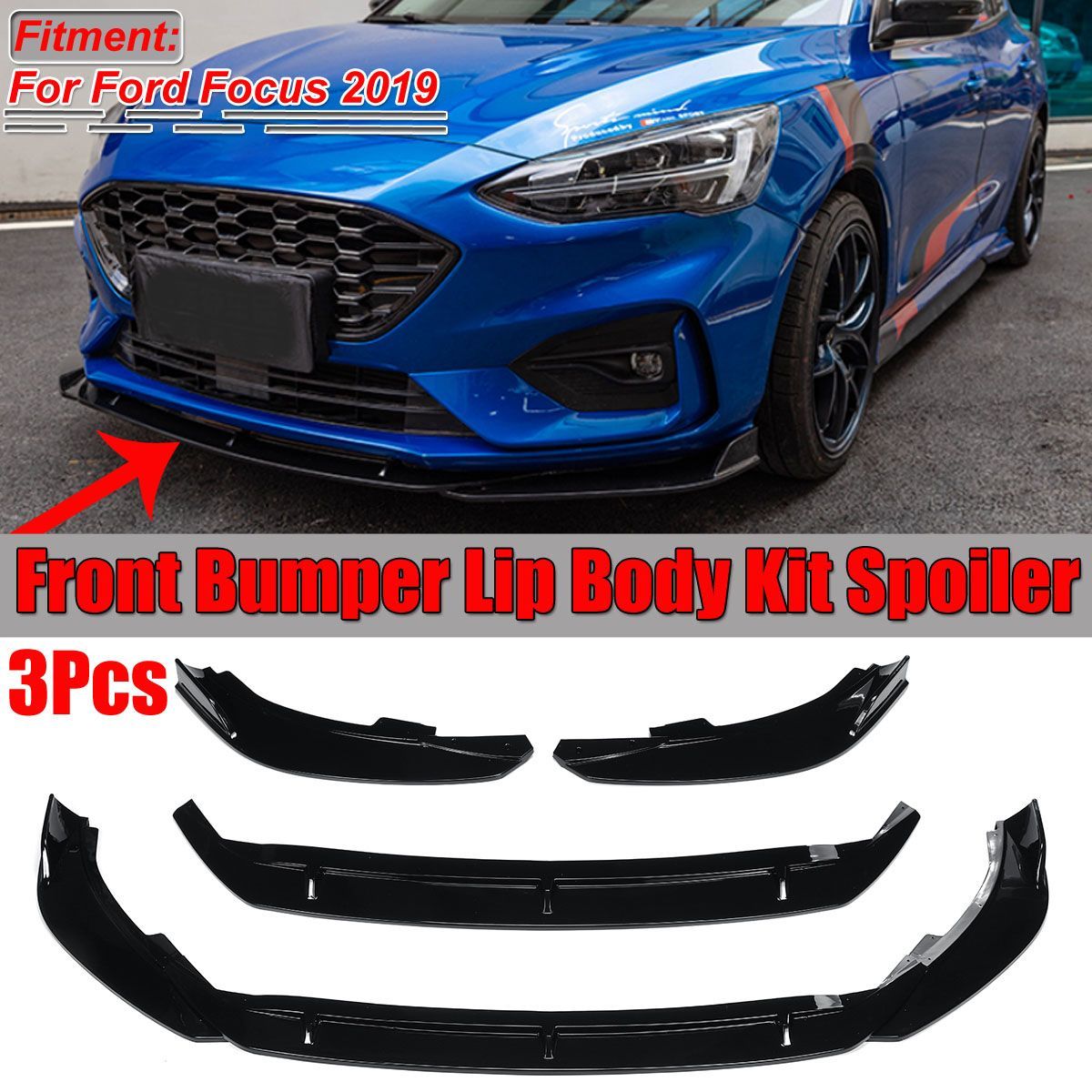 3Pcs-Car-Glossy-Black-Front-Bumper-Lip-Spoiler-Cover-Trim-3PCS-For-Ford-Focus-2019-1684266