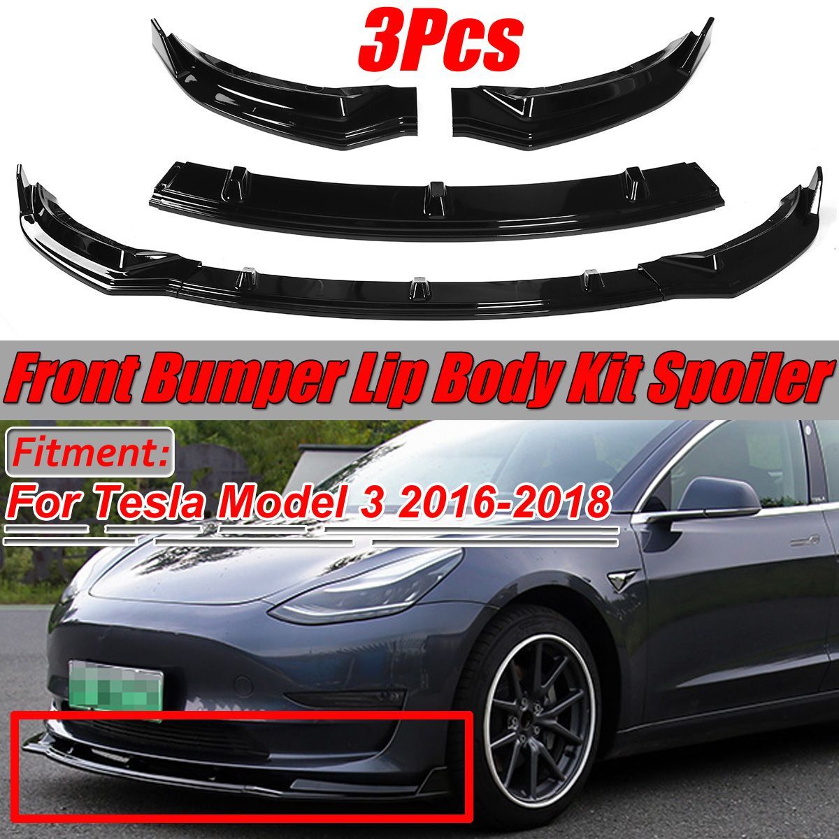 3Pcs-Glossy-Black-Car-Front-Bumper-Protector-Lip-Body-Kit-Spoiler--For-Tesla-Model-3-2016-2019-1581768