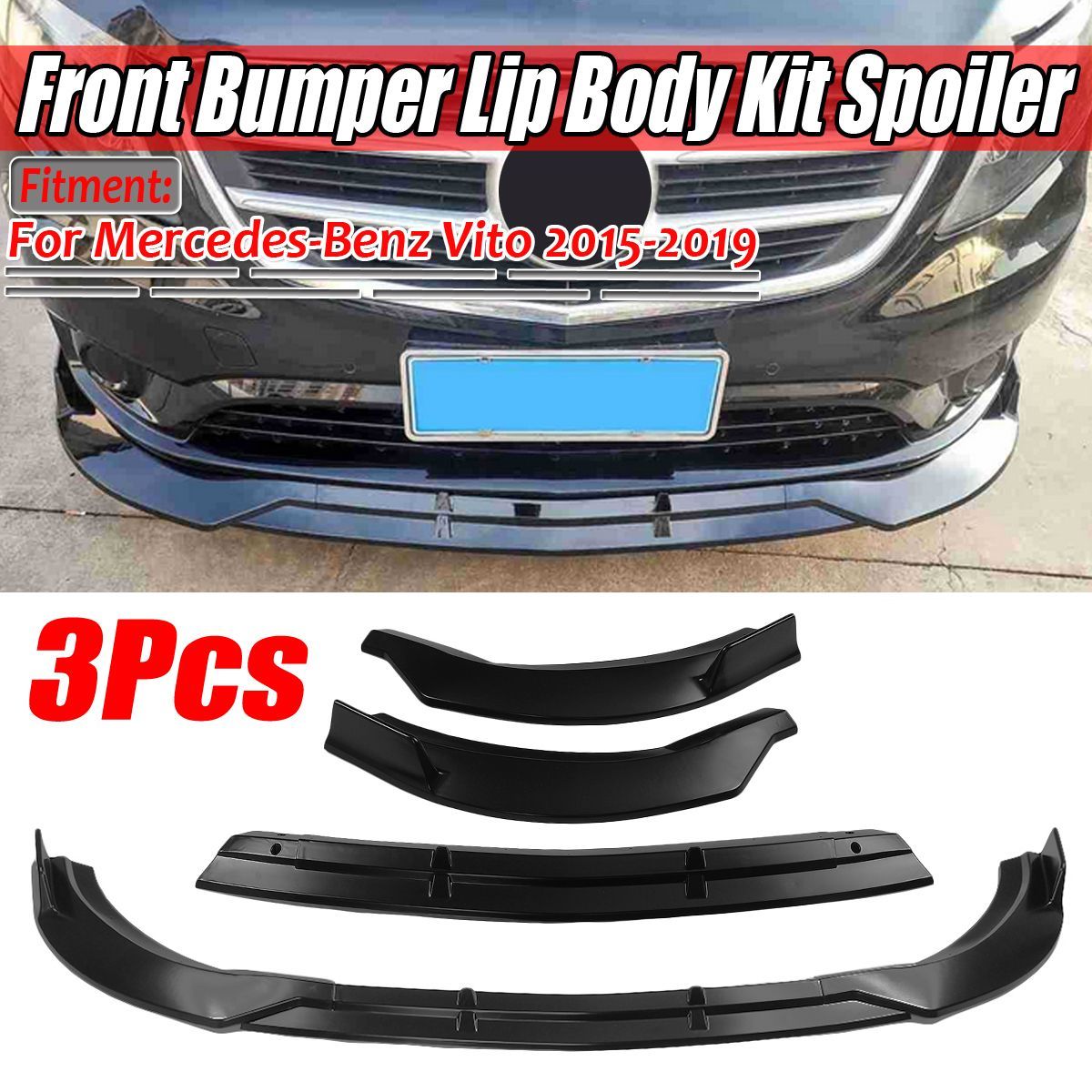 3Pcs-Matte-Black-Front-Bumper-Protector-Lip-Spoiler-Covers-Trim-For-Mercedes-Benz-Vito-2015-2019-1629325