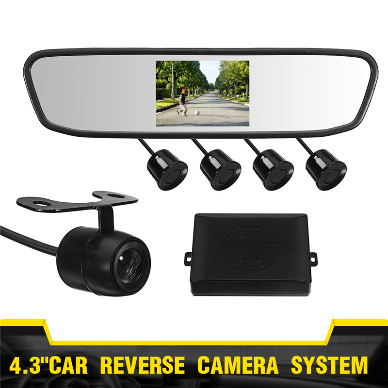 43-Inch-Car-Rear-View-Mirror--Butterfly-Camera--4-Search-Radar--Complete-Wiring-Harness-1374537
