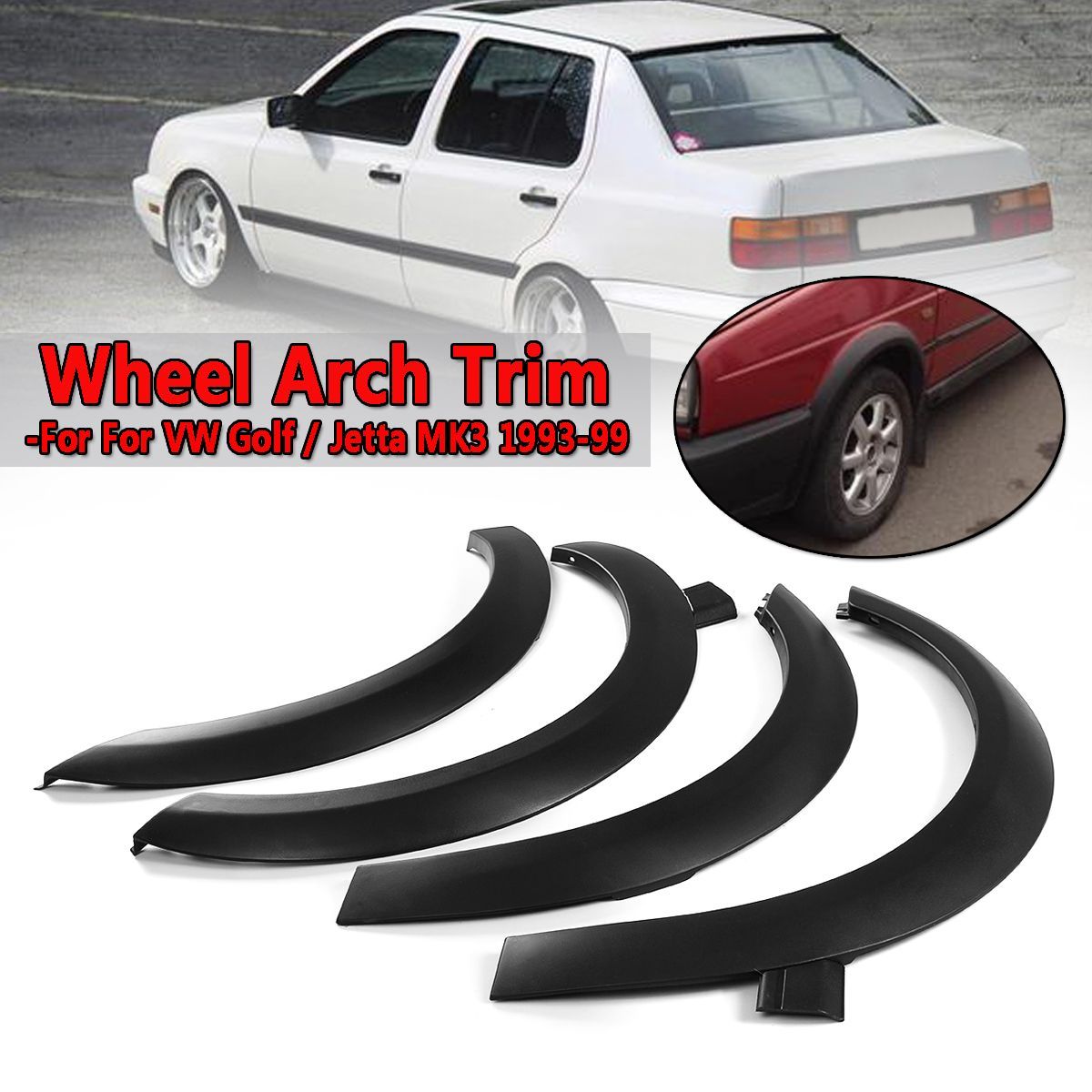 4PCS-Front-Rear-Fender-Flares-Wheel-Arches-Protector-For-VW-Golf-Jetta-Cabrio-MK3-1725983
