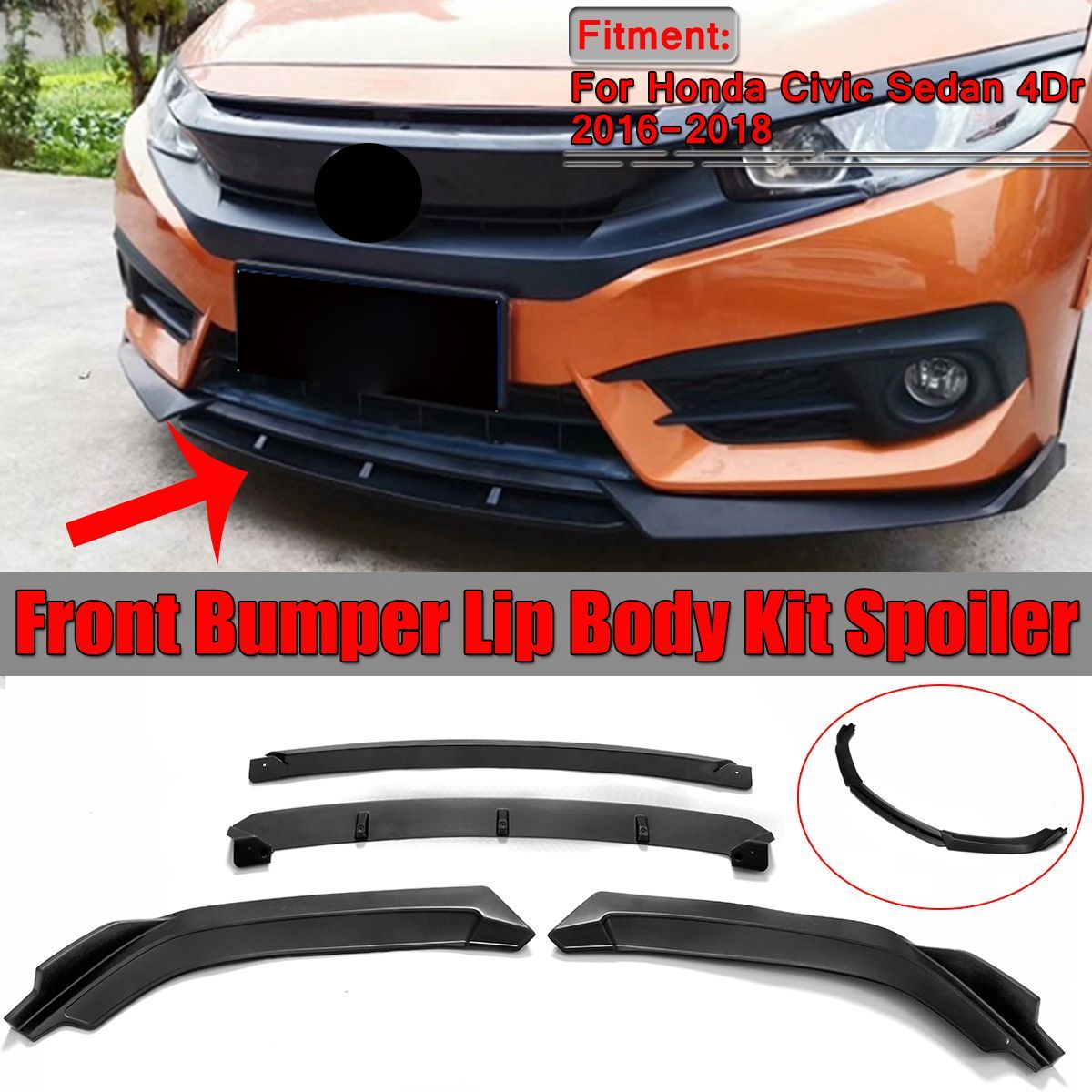 4PCS-Matte-Black-Front-Bumper-Lip-Body-Kit-Spoiler-For-Honda-Civic-Sedan-2016-2018-1763240