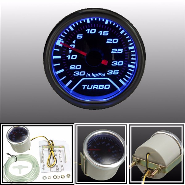 52mm-Universal-Blue-LED-Pointer-Turbo-Boost-Gauge-Meter-PSI-Smoke-Tint-Len-1023307