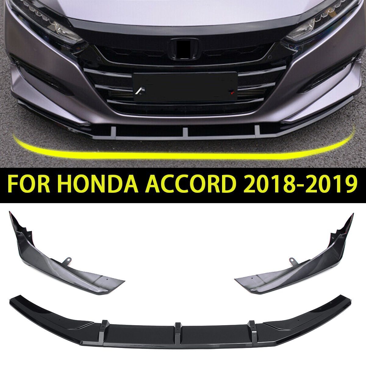 5PCS-ABS-Front-Bumper-Lip-Protector-Surround-Molding-Cover-Trim-For-Honda-Accord-2018-2019-1493324