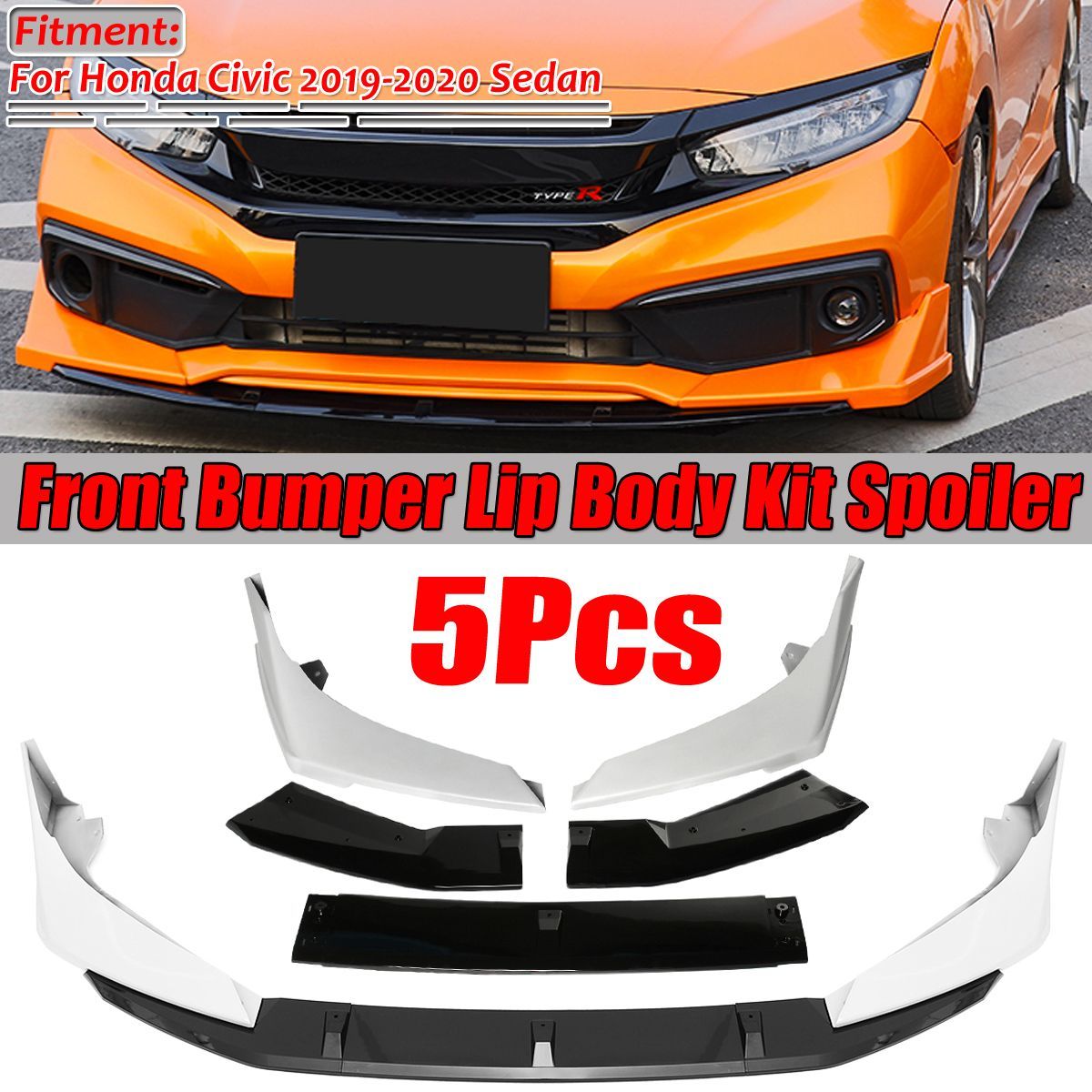 5PCS-Sedan-Front-Bumper-Lip-Spoiler-Cover-Trim-Protector-For-Honda-Civic-2019-2020-1621485