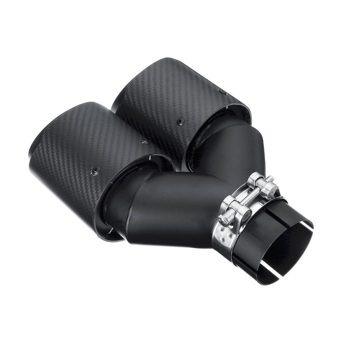 63MM-Universal-Real--Carbon-Fiber--Matte-Black-Exhaust-Muffler-Tip-End-Tail-Pipe-1473932