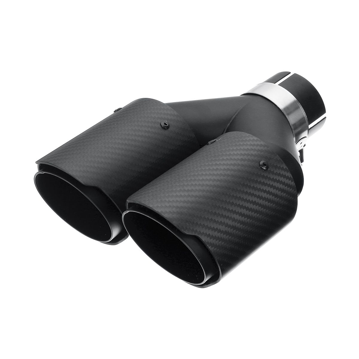 63MM-Universal-Real--Carbon-Fiber--Matte-Black-Exhaust-Muffler-Tip-End-Tail-Pipe-1473932