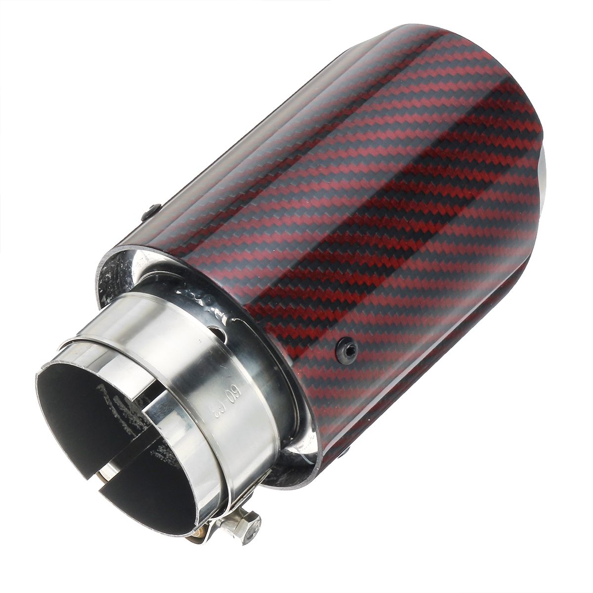 63MM-Universal-Real-Glossy-Carbon-Fiber-Red-Exhaust-Muffler-Tip-End-Tail-Pipe-1428008