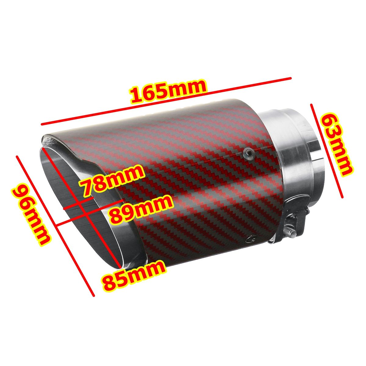 63MM-Universal-Real-Glossy-Carbon-Fiber-Red-Exhaust-Muffler-Tip-End-Tail-Pipe-1428008