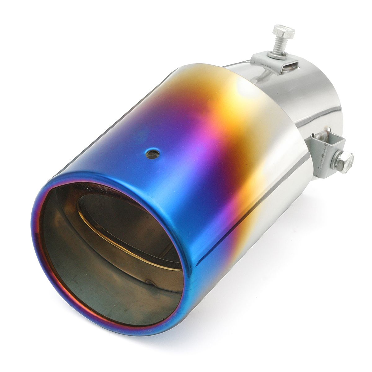 63mm-Inlet-Car-Exhaust-Muffler-Tip-Pipe-Stainless-Steel-Chrome-Grilled-Blue-1143003