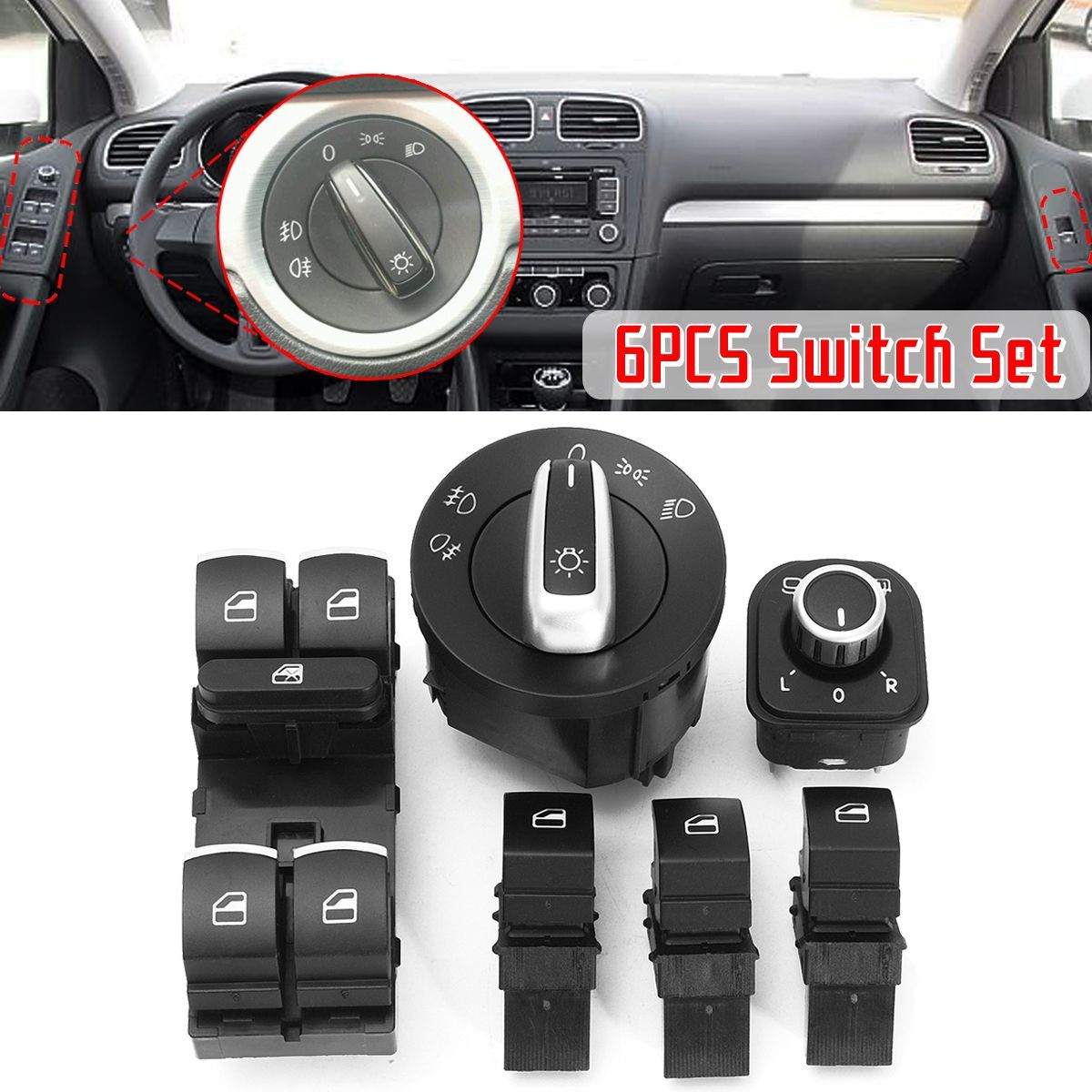 6PCS-Chrome-Window-Mirror-Headlight-Switch-Control-For-VW-Passat-Golf-Jetta-Tiguan-Touran-1373562