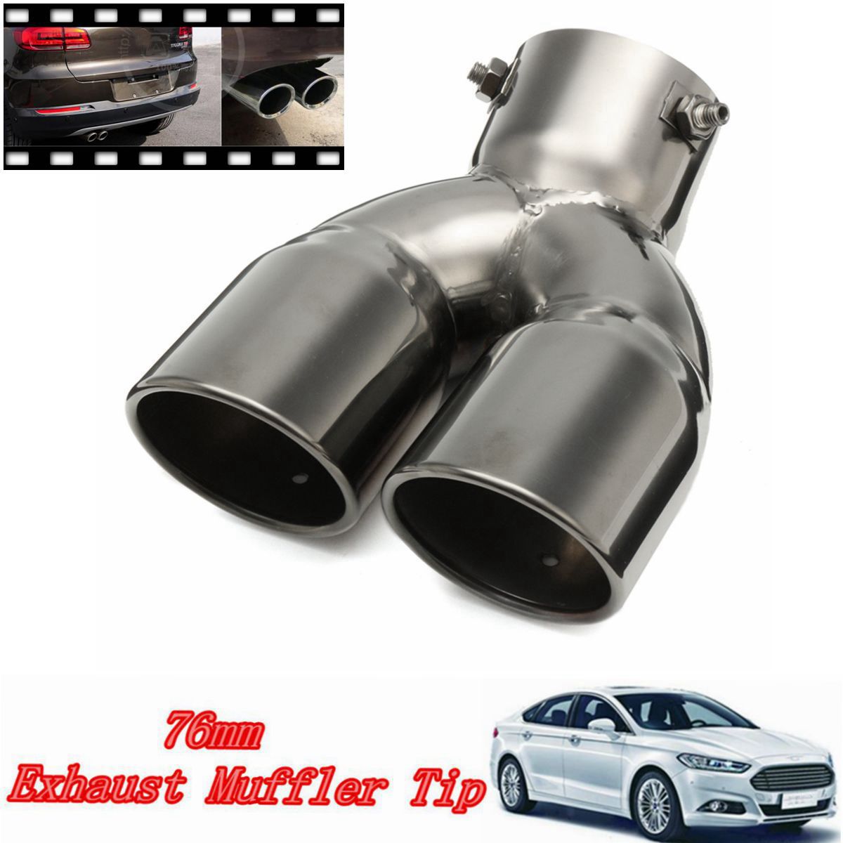 76mm-3-Inch-Universal-Car-Stainless-Twin-Double-Chrome-Exhaust-Pipe-Muffler-Tail-Tip-1365496
