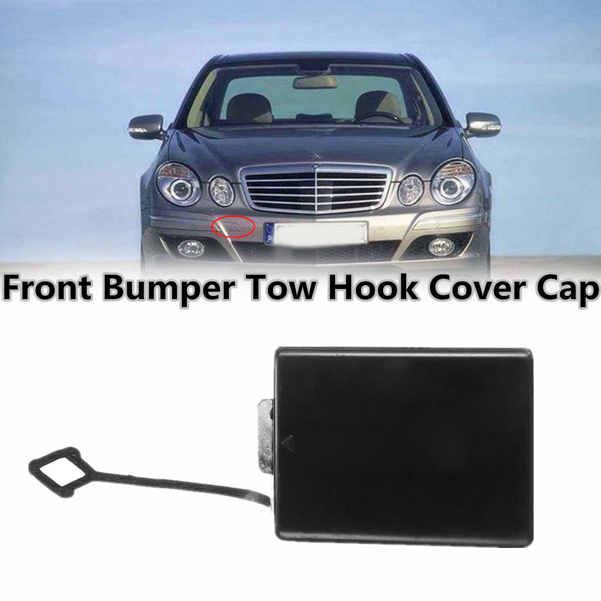 Black-Front-Bumper-Tow-Hook-Cover-Cap-For-Mercedes-Benz-W211-E-class-2002-2006-1214017