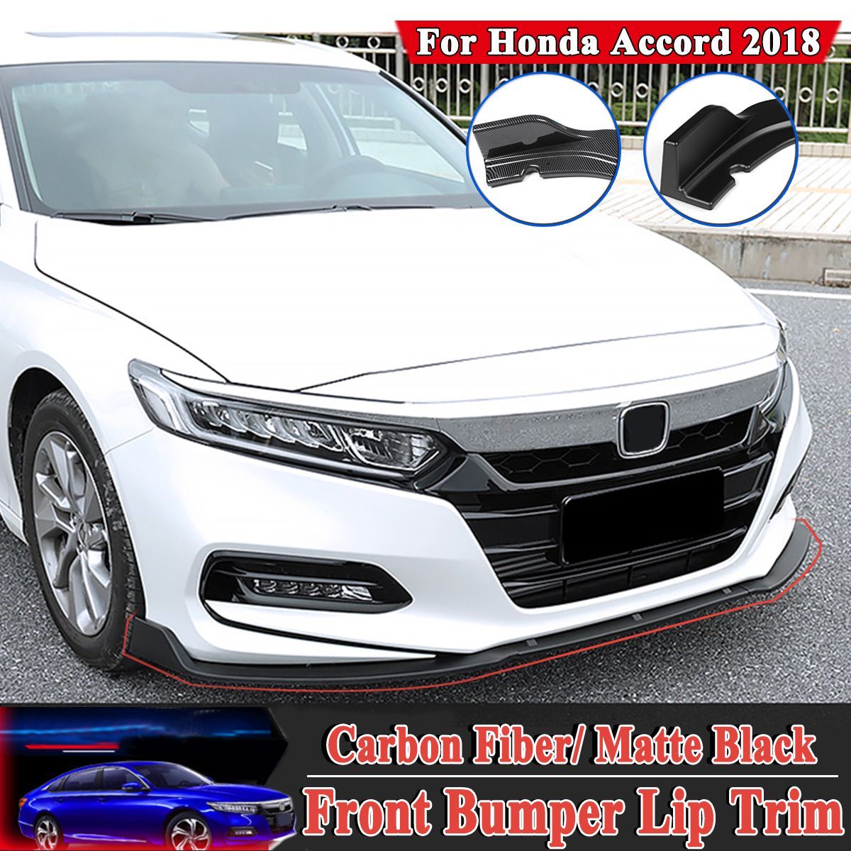 Car-Carbon-Fiber-Matte-Black-Front-Bumper-Lip-Protection-Trim-For-Honda-Accord-2018-1579322