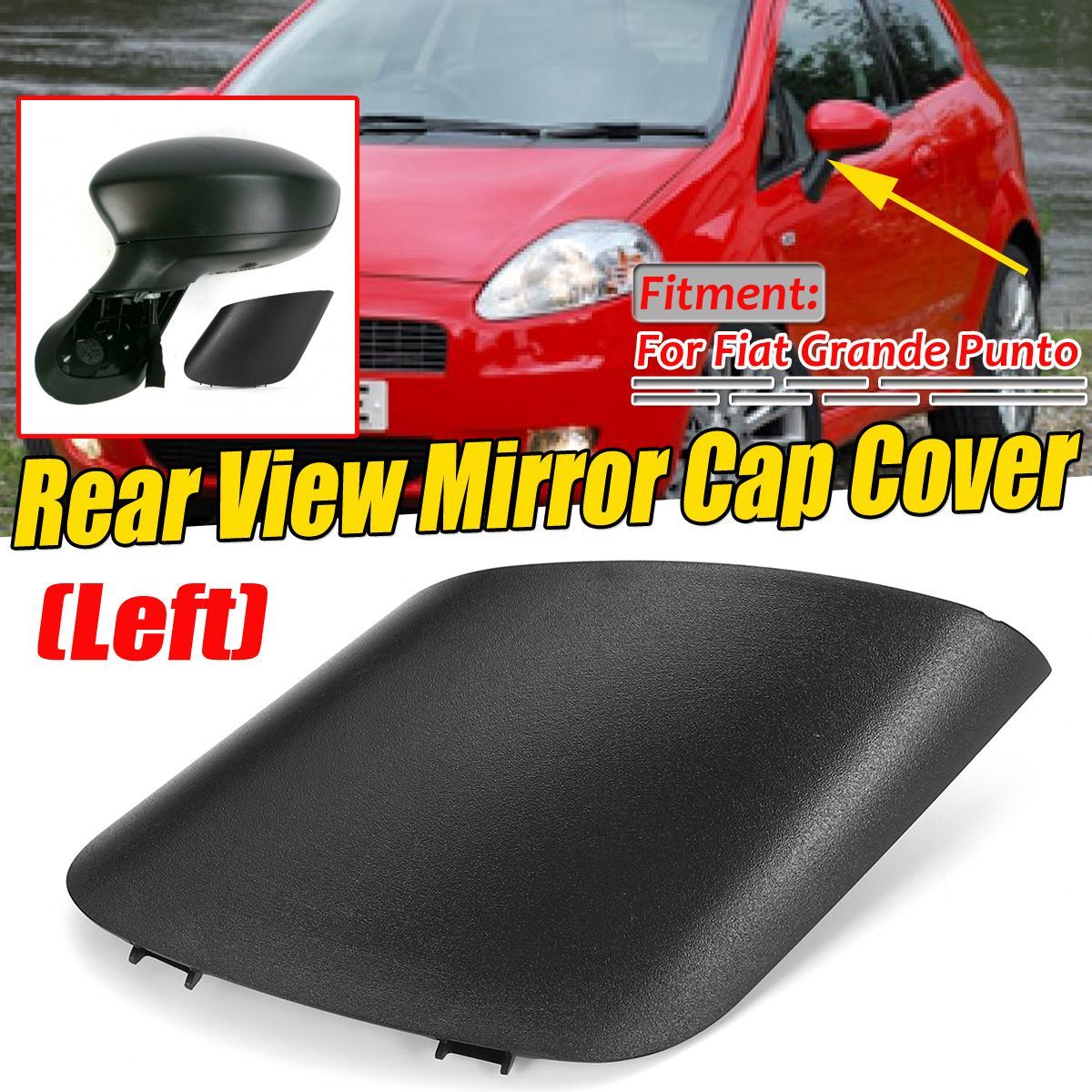 Car-Door-Mirror-Screw-Cap-Cover-For-Fiat-Grande-Punto-Left-Hand--Nearside-1645452