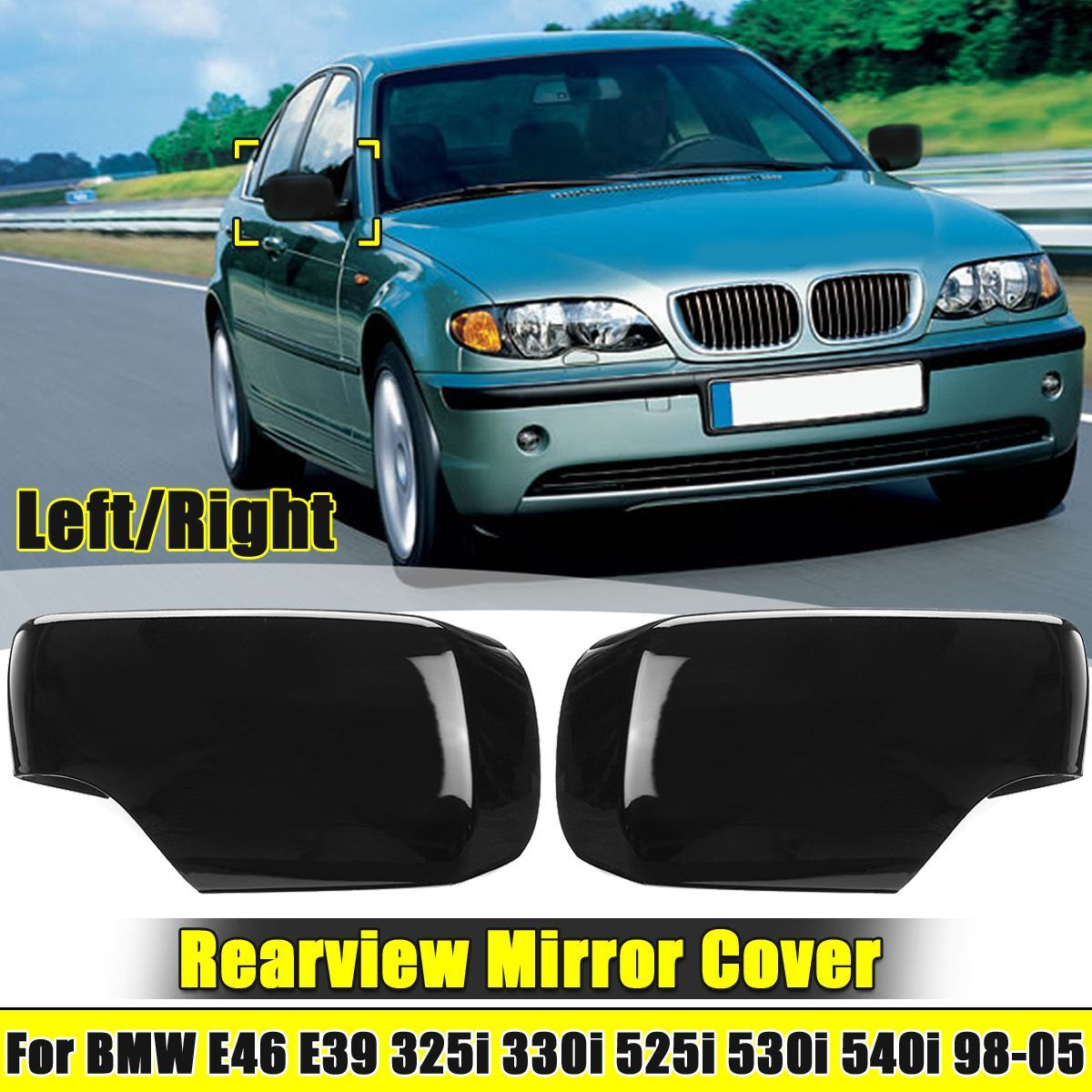 Car-Rearview-Door-Mirror-Cover-Cap-LeftRight-For-BMW-E46-E39-325i-330i-525i-530i-540i-1998-2005-1680706