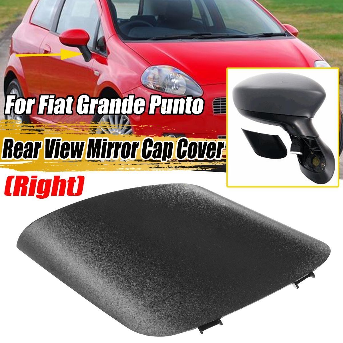 Car-Replacement-Rear-View-Mirror-Cap-Cover-Right-735539384-For-Fiat-Grande-Punto-1629146