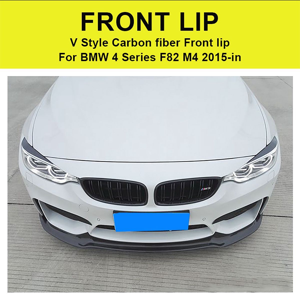 Carbon-Fiber-Front-Bumper-Lip-Splitter-For-BMW-2015-2018-F80-M3-F82-F83-M4-V-Style-Strip-1542548