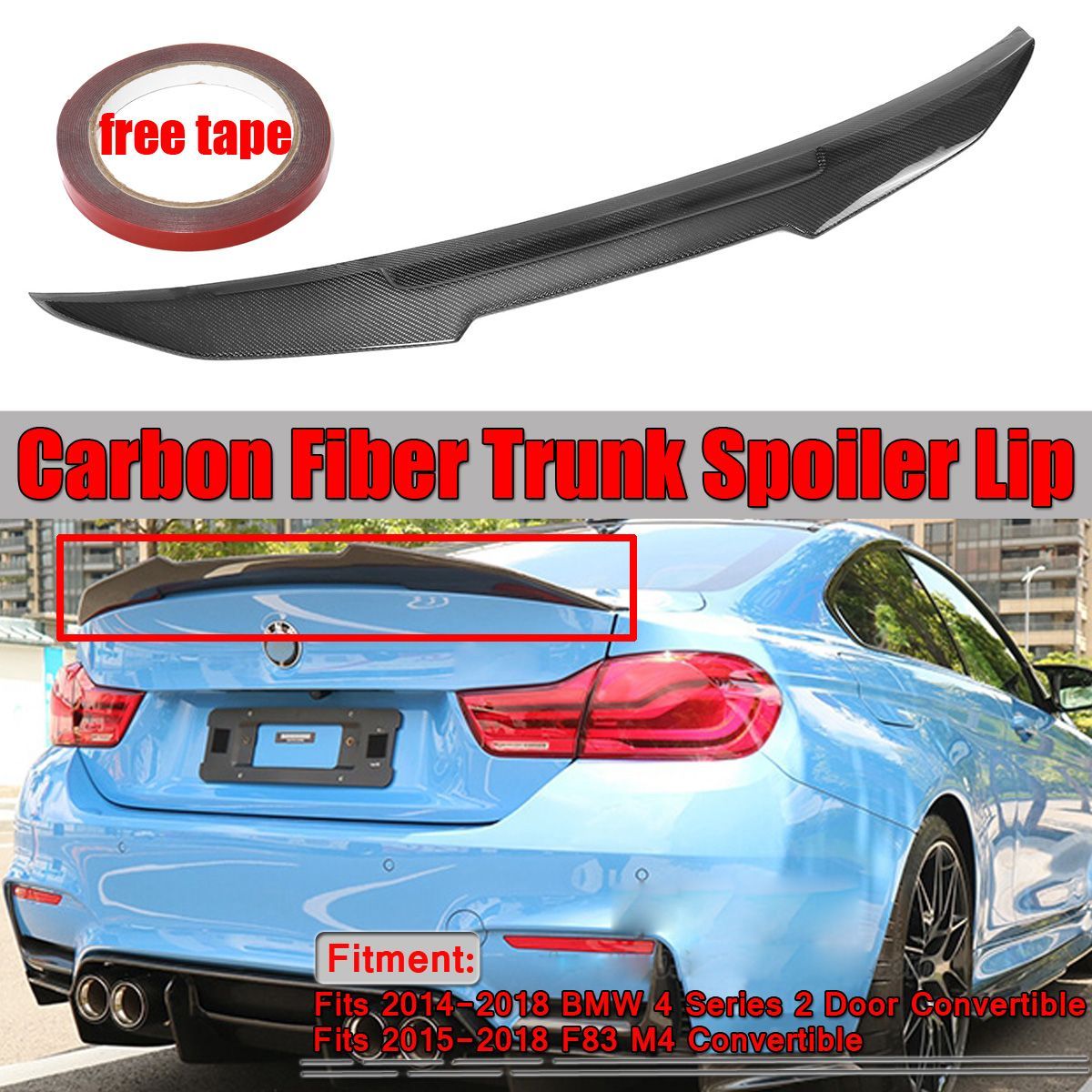 Carbon-Fiber-High-Kick-PSM-Style-Car-Rear-Trunk-Spoiler-Wing-For-BMW-F33-F83-M4-2DR-14-18-1555420