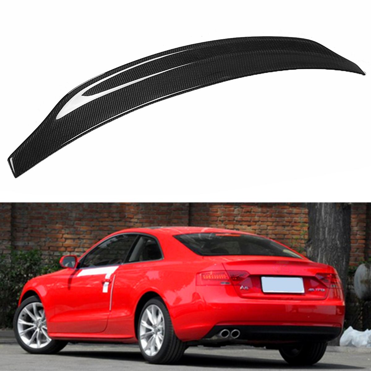 Carbon-Fiber-Highkick-Car-Rear-Trunk-Boot-Lid-Spoiler-Wing-For-2009-16-A5-B8-2DR-1534807