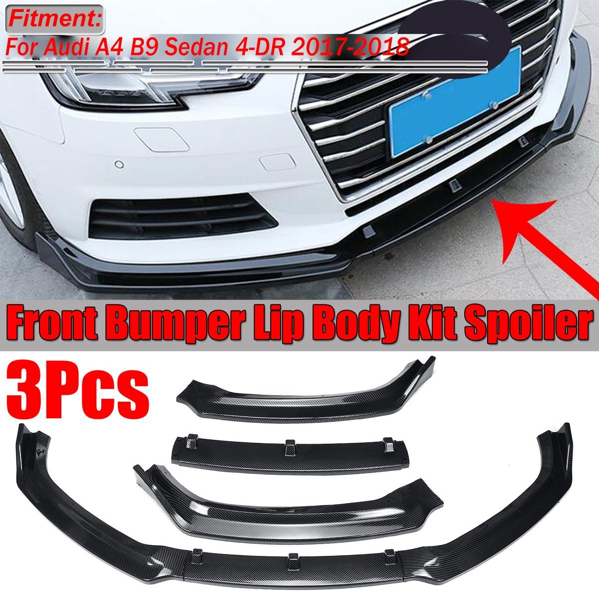 Carbon-Fiber-Look-Front-Bumper-Lip-Spoiler-Cover-Trim-3PCS-For-Audi-A4-B9-Sedan-2017-2018-1664278