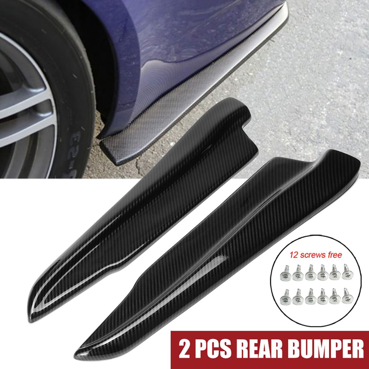 Carbon-Fiber-Look-Rear-Bumper-Lip-Diffuser-Splitter-Canard-Protector-For-BMW-E92-1766694