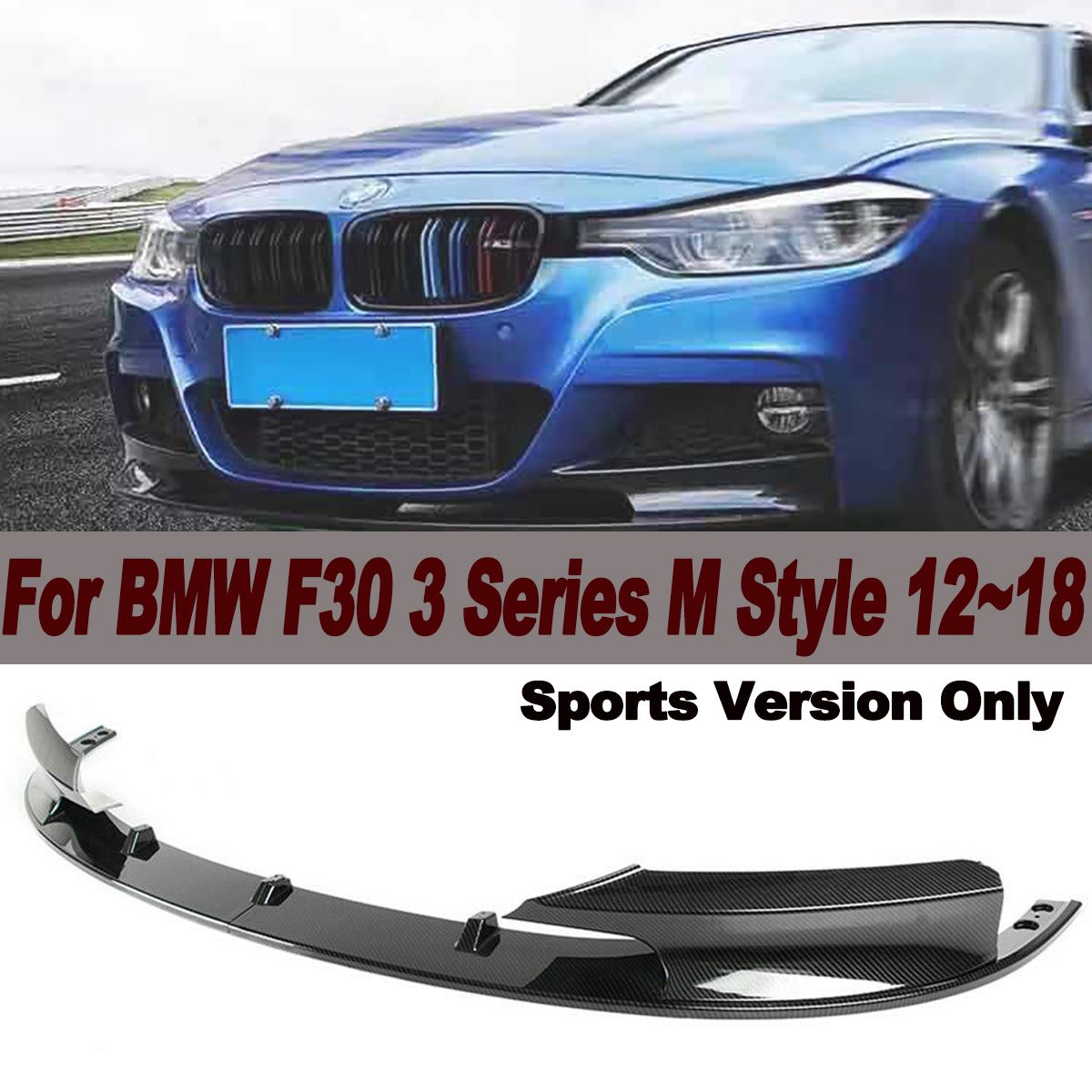 Carbon-Fiber-Style-M-Sport-Two-section-Front-Diffuser-Splitter-Lip-Tools-Kit-For-BMW-F30-3-Series-20-1571559