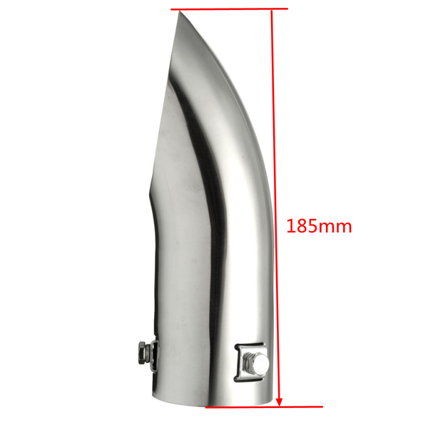 Chrome-60mm-Car-Curved-Exhaust-Tail-Tip-End-Pipe-Blow-Down-Bumper-Trim-Steel-1048568