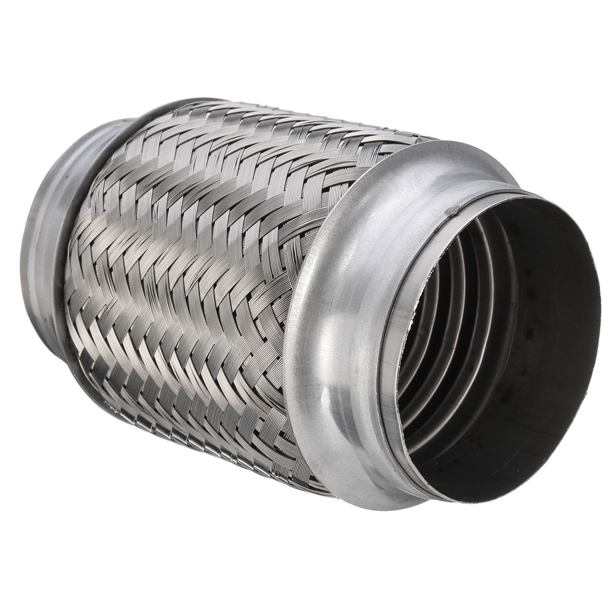 Exhaust-Flex-Pipe-Tube-Stainless-Steel-Double-Braid-3-Inch-X-6-Inch-w-Ends-Flexi-1251553