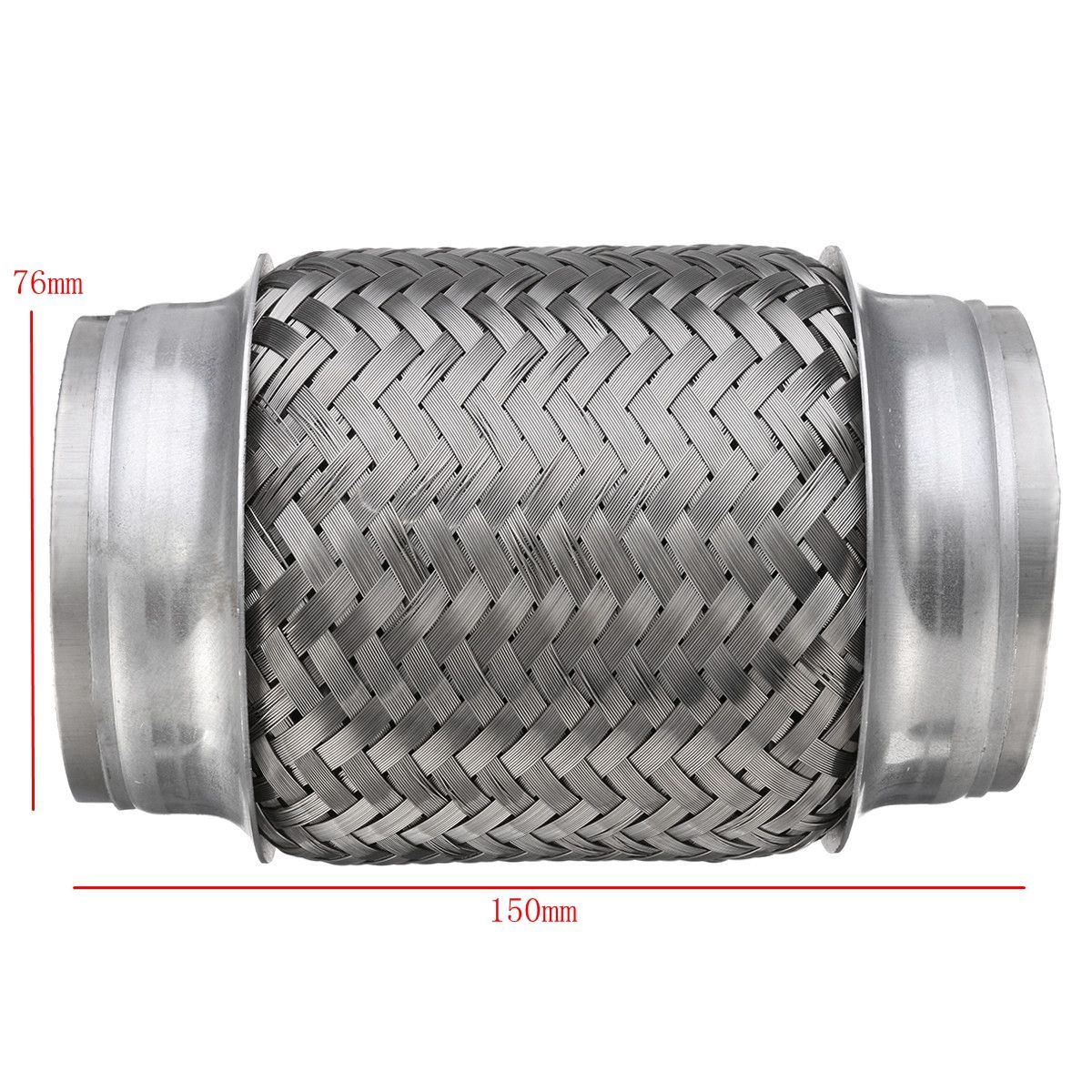 Exhaust-Flex-Pipe-Tube-Stainless-Steel-Double-Braid-3-Inch-X-6-Inch-w-Ends-Flexi-1251553