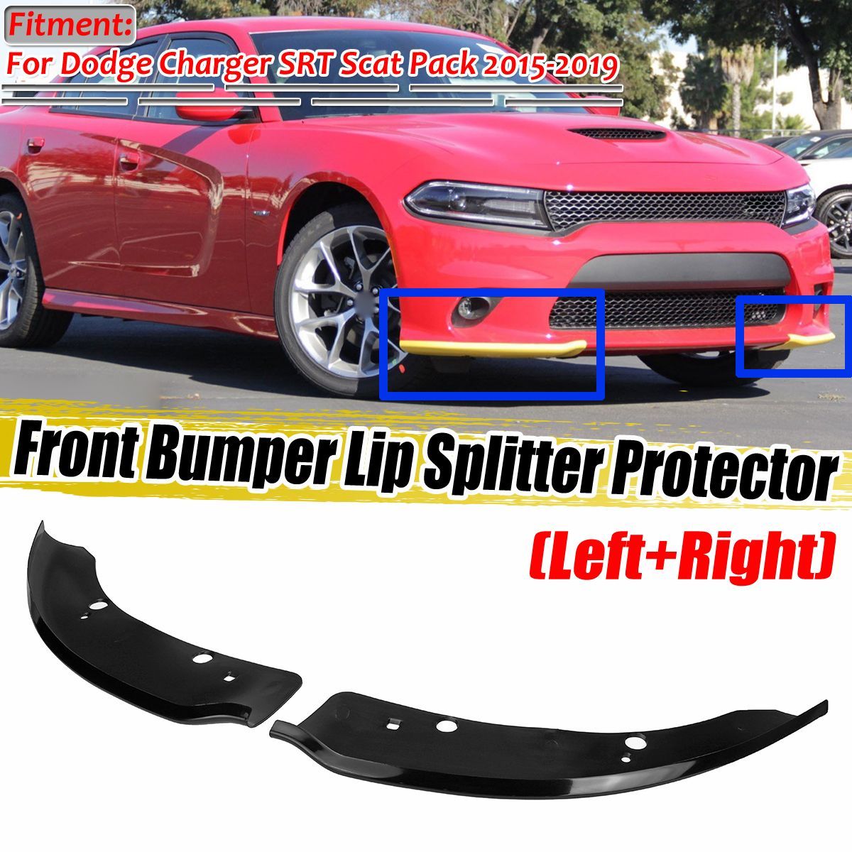 Front-Bumper-Lip-Splitter-Protector-Black-For-Dodge-Charger-SRT-Scat-Pack-2015-2019-1684870