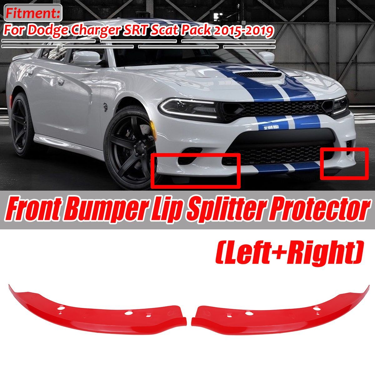 Front-Bumper-Lip-Splitter-Protector-Red-For-Dodge-Charger-SRT-Scat-Pack-2015-2019-1684877