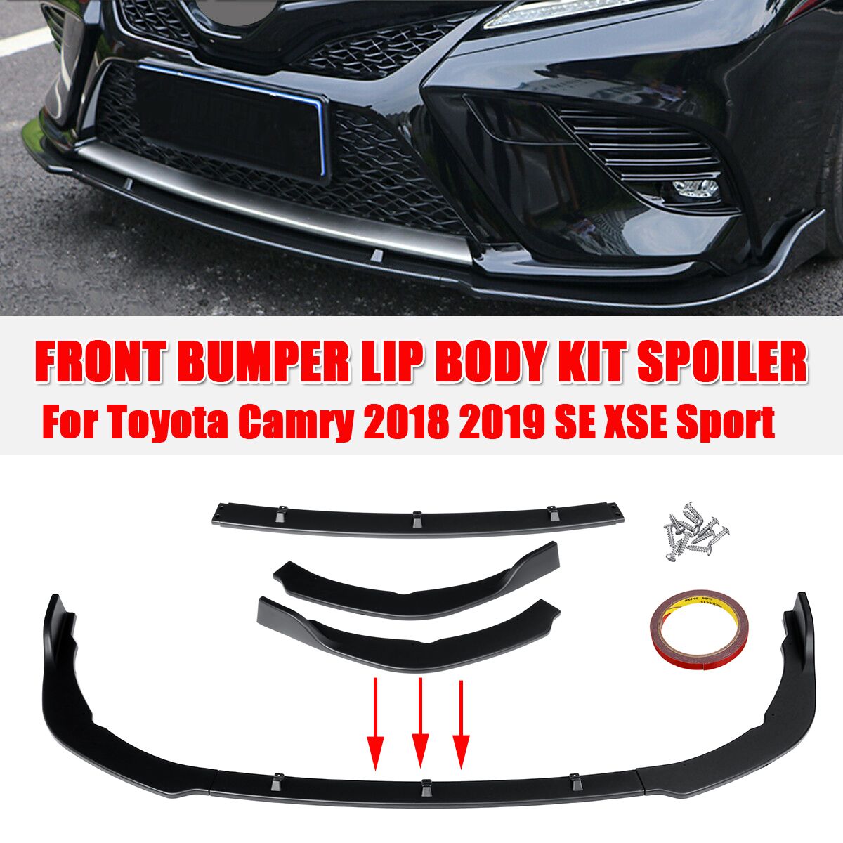 Front-Bumper-Protector-Lip-Body-Kit-Spoiler-For-Toyota-Camry-2018-2019-SE-XSE-Black-1573805