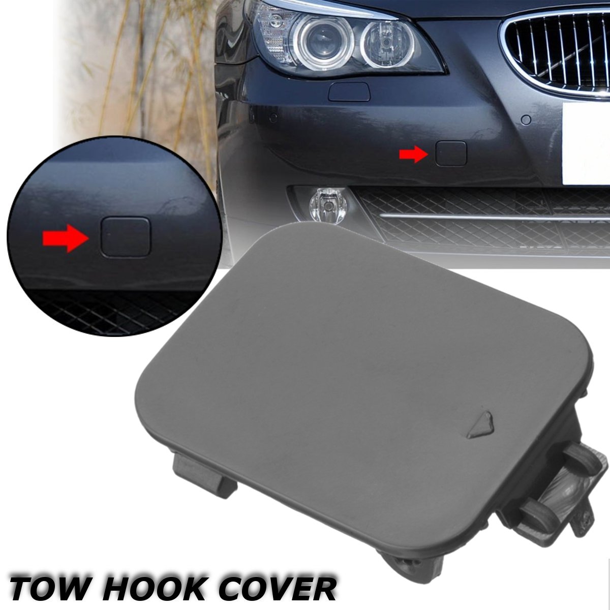 Front-Bumper-Tow-Hook-Car-Hook-Cover-Cap-Trim-for-BMW-5-Series-E60-E61-08-to-10-1302609