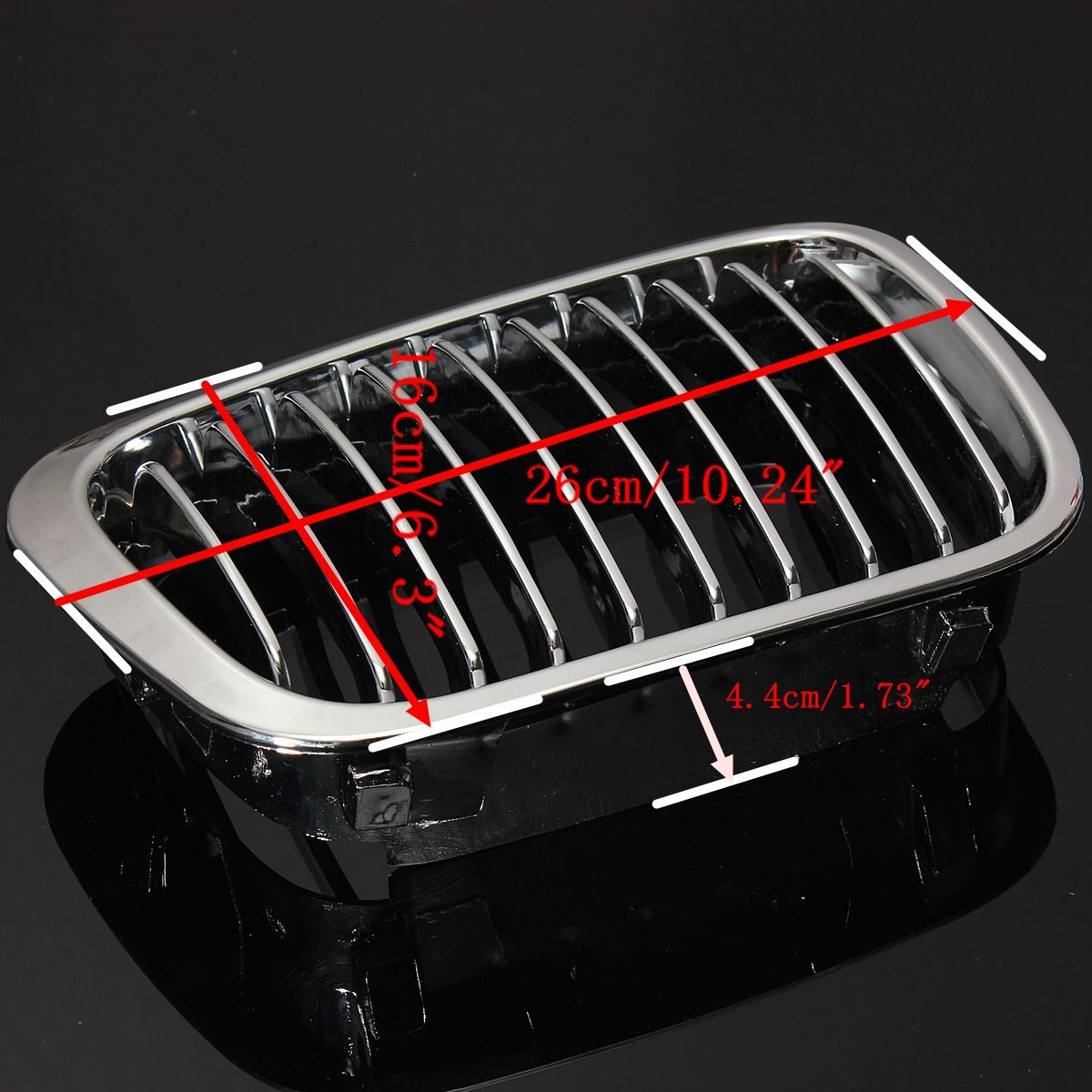 Front-Kidney-Chrome-Glossy-Grill-Grille-For-BMW-E46-3-Series-4-Door-4-DR-97-01-1049647