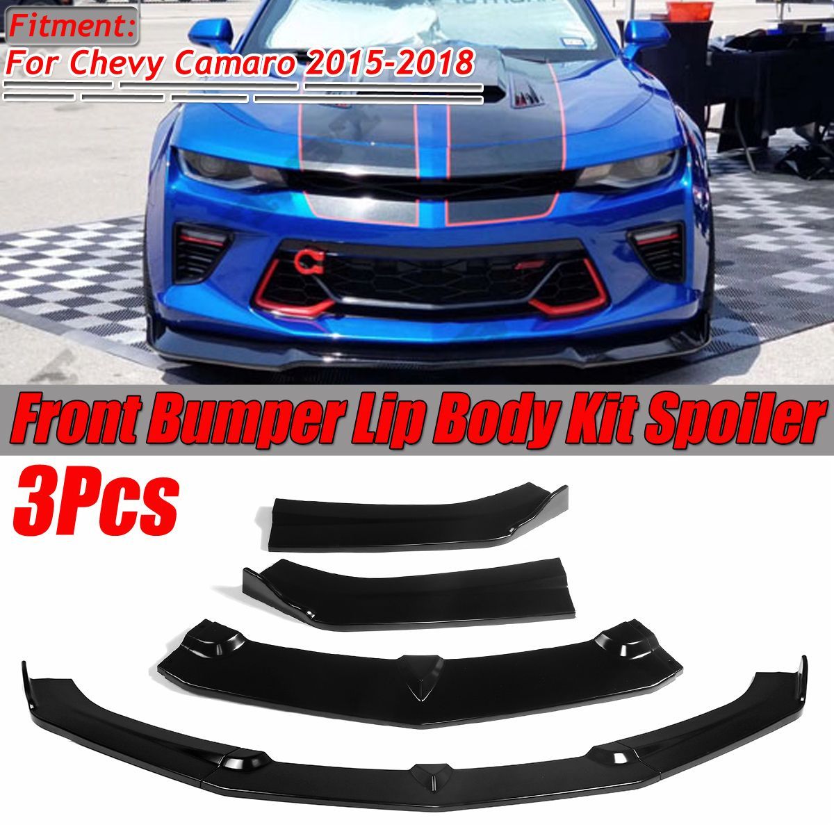 Glossy-Black-Front-Bumper-Lip-Body-Kit-Spoiler-For-Chevy-Camaro-2015-2018-1722487