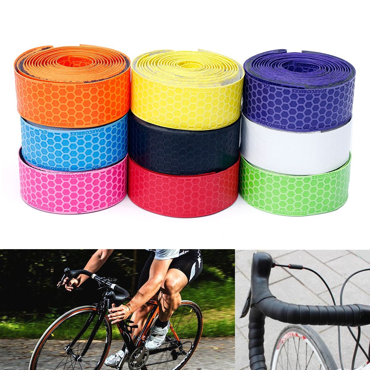 Honeycomb-Design-PU-Handlebar-Tape-Drop-Grip-Bar-Wraps-Shockproof-Anti-sweat-3cmX200cm-For-Road-Bike-1638834