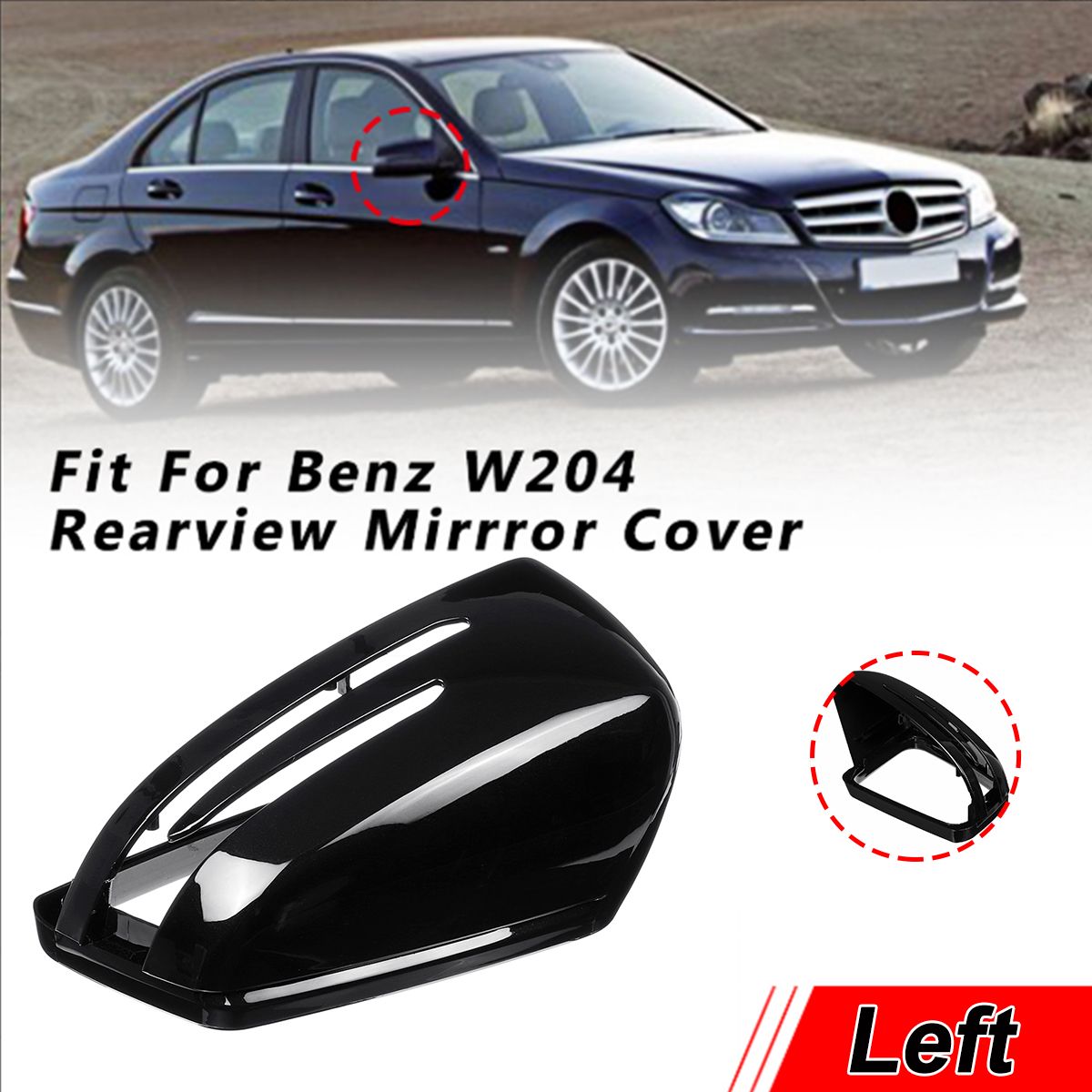 LeftRight-Car-Rearview-Mirror-Cover-Black-For-BENZ-W204-W176-W246-W212-W221-CLS-GLA-CLA-1557234