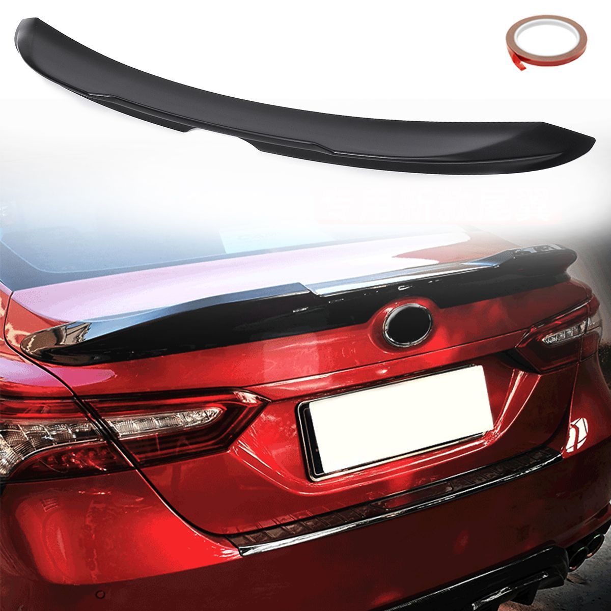 Matte-Black-TRD-Duckbill-Trunk-Car-Lid-Spoiler-Wing-Tape-For-2018-2019-TOYOTA-CAMRY-1531553