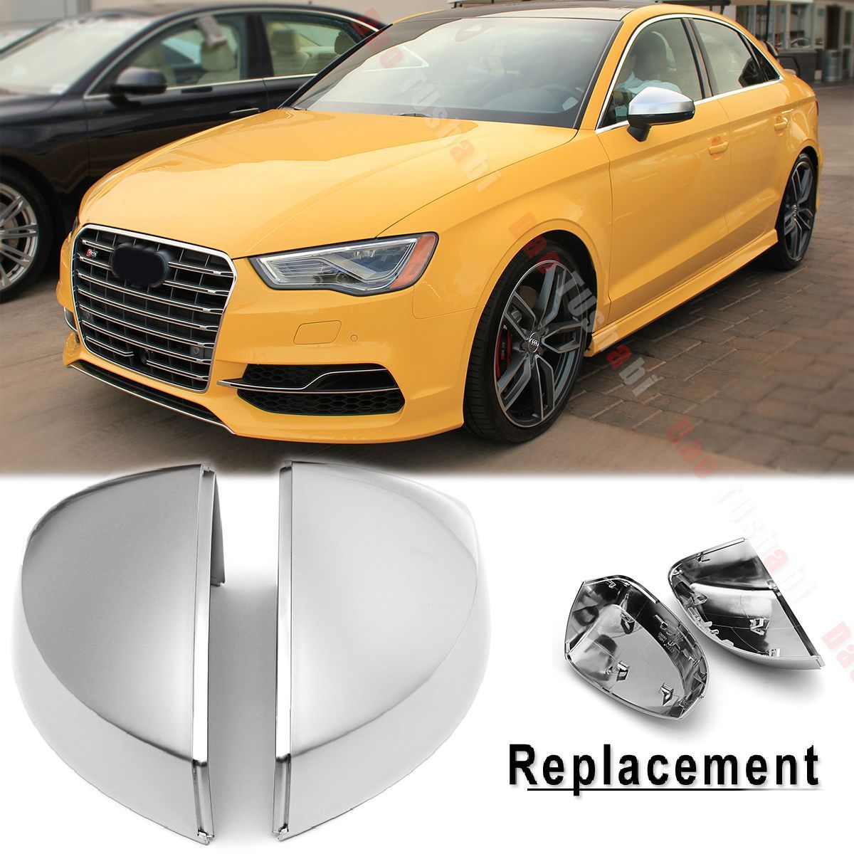 Matte-Chrome-Side-Wing-Mirror-Replacement-Cover-Caps-For-Audi-A3-S3-8V-2014-2018-1724713