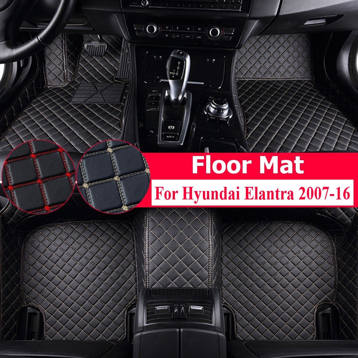 PU-Leather-Car-Floor-Liner-Mat-Waterproof-Front--Rear-For-Hyundai-Elantra-2007-2016-1640161