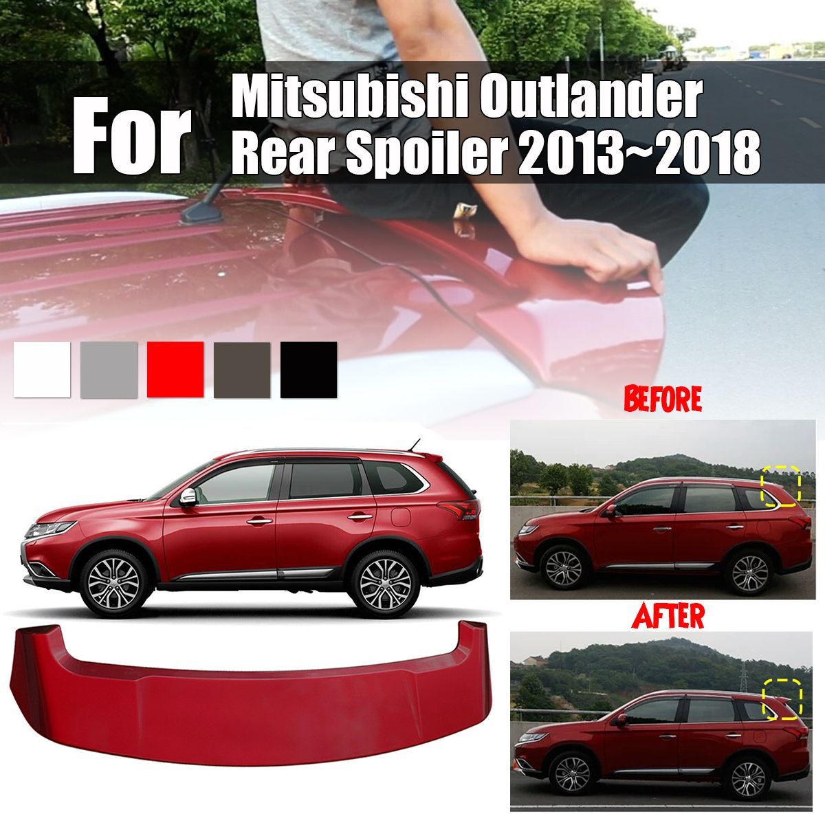 Paint-Style-Rear-Trunk-Car-Spoiler-Wing-For-Mitsubishi-Outlander-20132018-1636549