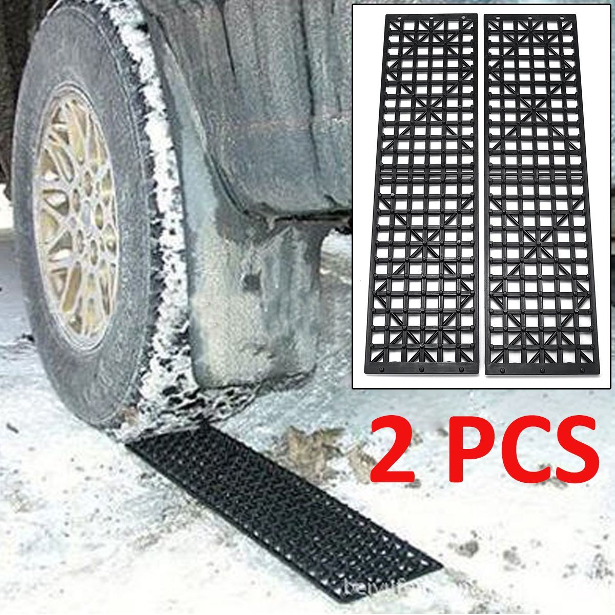 Pair-Black-Recovery-Tracks-Road-Tyre-Ladder-Anti-skid-Sand-Track-for-Mud-Sand-Snow-Grass-1372395