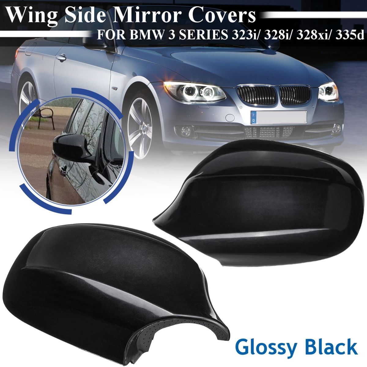 Pair-Gloss-Black-Car-Wing-Side-Mirror-Cover-for-BMW-3-Series-E90-323i-328i-328xi-335d-1542146