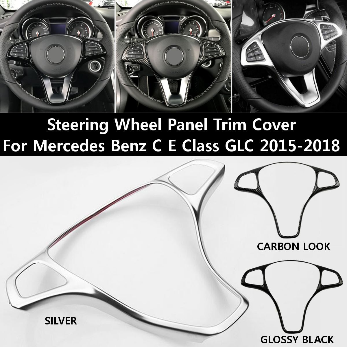Plastic-Steering-Wheel-Panel-Trim-Cover-For-Mercedes-A-B-C-E-GLA-CLA-GLC-GLS-GLE-Class-W176-W246-W20-1744198
