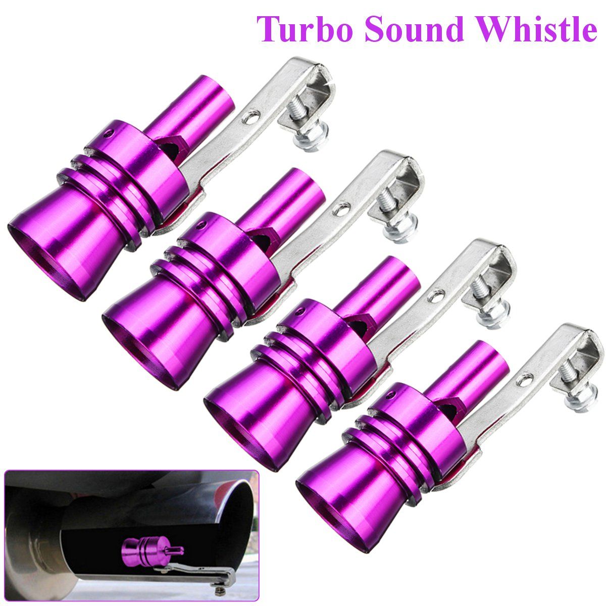 Purple-Aluminum-Turbo-Sound-Whistle-Exhaust-Muffler-Simulator-Pipe-Blow-Off-Valve-SMLXL-1567436