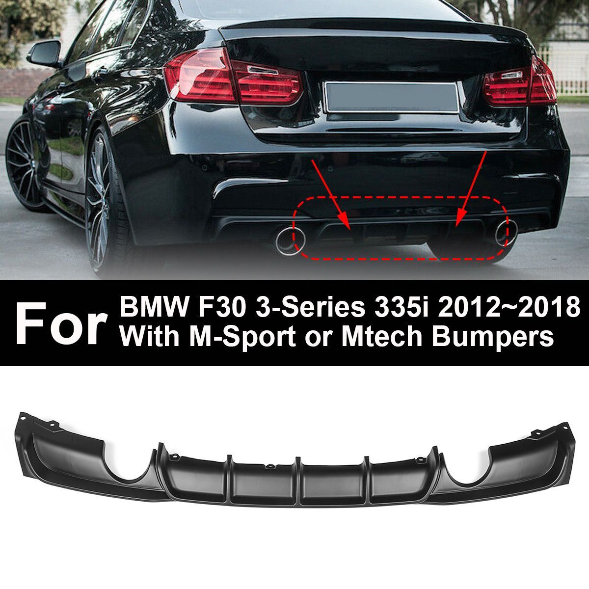 Rear-Bumper-Diffuser-Protector-For-BMW-F30-3-Series-320i-328i-335i-M-Sport-Mtech-12-18-1488354