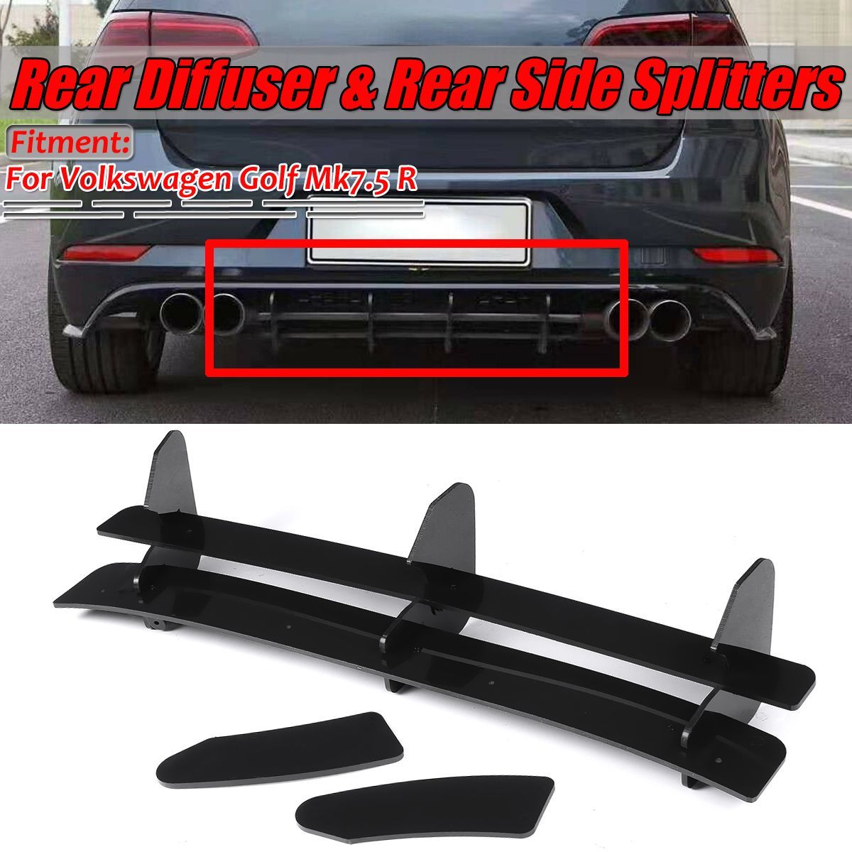 Rear-Bumper-Diffuser-with-Rear-Side-Splitters-Balck-For-Volkswagen-Golf-MK75-R-1614918